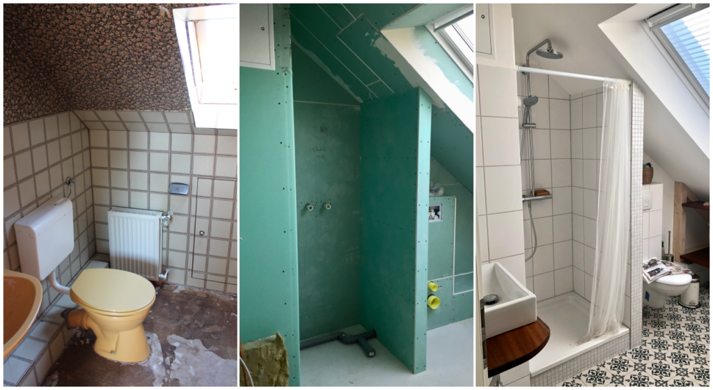 Rénovation de salle d'eau mansardée Paris